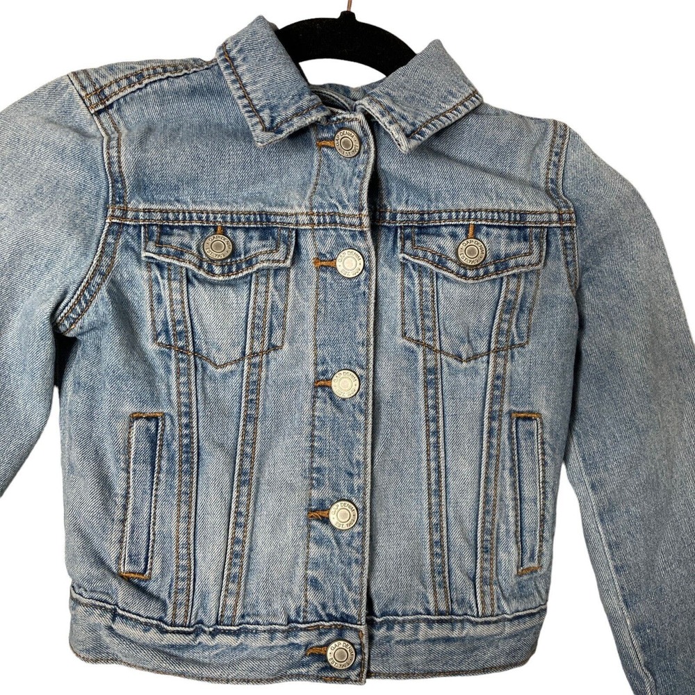 Disney Gapkids Denim Jacket Toddler Small Thumper Rabbit Bambi Sequin Ruffle - Picture 8 of 10